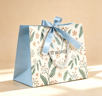 Ensemble de sacs cadeaux en papier à motifs floraux personnalisés et boîte rigide, emballage cadeau de luxe avec nœud en ruban pour les fêtes, les anniversaires et les cadeaux