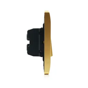 Interruptor de parede americano tipo 118, interruptor de tomada elétrico painel dourado 1 gang 3 way interruptor de parede