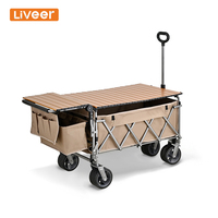 Chariot pliable à quatre roues Liveer, best-seller, avec table réglable, personnalisable OEM, outils multifonctionnels