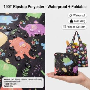 Sac fourre-tout pliable en polyester Ripstop, personnalisé avec logo, réutilisable, écologique et tendance, idéal pour les courses quotidiennes (vente en gros) - Product Image 2