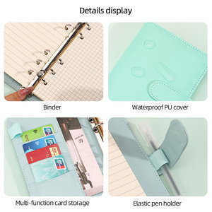 Creative A6 Binder Notebook Zipper Bag Macaron PU Leather Loose-Leaf Blank Kraft Paper Notebook - Product Image 3