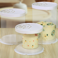 Boîte à gâteau ronde en gros, emballage cadeau transparent pour desserts d'anniversaire, produits de boulangerie, aliments faits maison