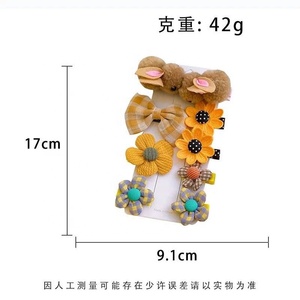 <span class=keywords><strong>2022</strong></span> vente en gros de haute qualité mélange couleur mode à la mode tissu lapin pince à cheveux ensembles pour petites filles retour à l'école - Product Image 4