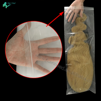 Sacs en plastique transparents réutilisables avec logo personnalisé pour perruques, emballage transparent à fermeture éclair, sacs en PVC transparents à fermeture éclair pour l'emballage en gros