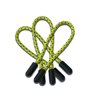 Cordon du fabricant pour la tête de la fermeture à glissière du vêtement Corde de traction en nylon vert en plastique noir Rectangle de corde de traction en nylon vert rectangle
