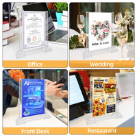 Kejea porte-affiche de table en forme de T Menu Flyer porte-papier présentoir A4 en plastique pour la maison ou le magasin de détail