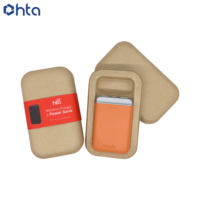 Boîte moulée en pâte de cellulose haut de gamme, antistatique, personnalisée en gros pour batteries externes en électronique, 100 % recyclée et biodégradable