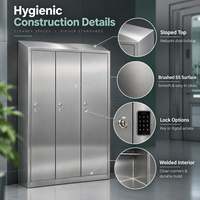 Armoire de rangement en acier inoxydable sur mesure pour salle blanche avec serrure numérique pour laboratoire pharmaceutique et hôpital