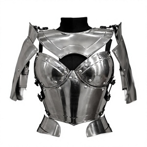 Conjunto de Armadura de Acero Inoxidable Plateado con Correas Ajustables, Protección Corporal Completa, Disfraz de Moda, Estilo Antiguo, Artesanía Metálica - Product Image 2