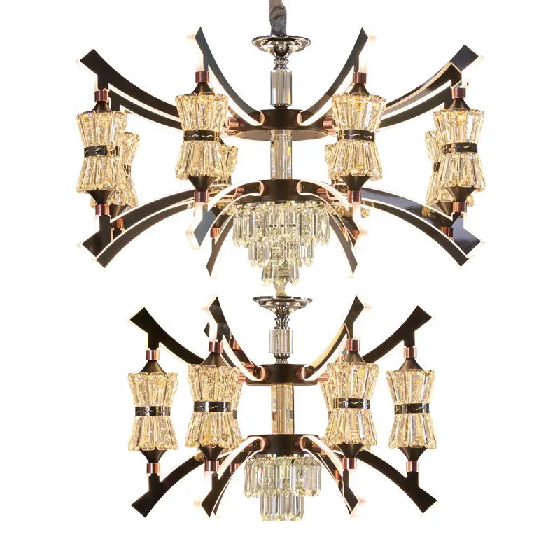 high quality crystal chandelier luxury villa led lighting for living room bedroom villa