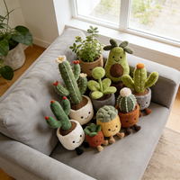 Mainan Boneka Tanaman Sukulen Lucu Berkualitas Tinggi, Custom, Lembut, Berbahan Katun PP, Penghilang Stres, untuk Hadiah Anak-Anak