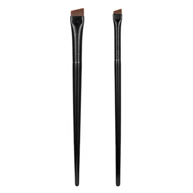 Fast shipment 2pcs slanted big small eyebrow brush black makeup eyeliner brush with soft bristle