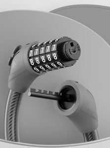 Candado de acero para casco de bicicleta Xunting de 150cm, <span class=keywords><strong>Cable</strong></span> fino portátil, combinación de números inteligentes, candado inteligente para casco de bicicleta para motocicletas - Product Image 5