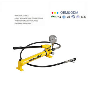 Pompes hydrauliques manuelles HHB-700B Pompes hydrauliques à simple effet 700 bar avec manomètre et adaptateur de manomètre - Product Image 1