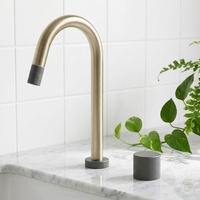 Robinet de cuisine monocommande noir en acier inoxydable 304 brossé, à montage sur plan, avec valve en céramique, modèle HD-KF066