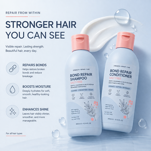 Set de Champú y Acondicionador Reparador de Enlaces OEM ODM |   Queratina y Ácido Hialurónico |   <span class=keywords><strong>Sin</strong></span> Sulfatos, Vegano, Marca Privada para Cabello Dañado - Product Image 3