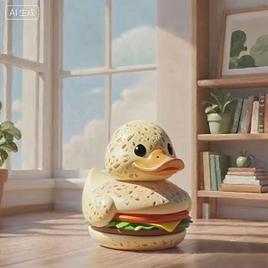 Nuova Creativa Statuetta <span class=keywords><strong>in</strong></span> Resina Anime Fatata Religiosa a Forma di Hamburger e Anatra, Decorazione per la Casa, Regali di Natale, Ornamenti per Barbecue, Artigianato - Product Image 3