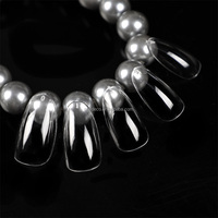 NADECO Faux ongles Soft Gel Pro Tips Clear Color Salon Medium Oval Shapes No Trace Tips