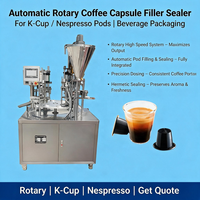 Machine de remplissage et de scellage automatique rotative pour capsules de café K-Cup et Nespresso, équipement d'emballage de boissons