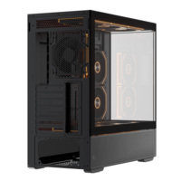 Boîtier PC de jeu ATX Mid-Tower avec panneau en verre trempé incurvé et panneau en maille pour la vente en gros