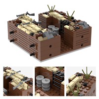 Série Militaire : Ensemble de Champs de Bataille – Blocs de Construction MOC MOOXI MOC5064 – Briques de Soldats de l'Armée de la Seconde Guerre Mondiale – Jouets de Construction Modèle
