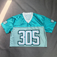 Maillot de football américain personnalisé pour homme, coupe ample, en polyester vert menthe, par sublimation, style streetwear et sportswear
