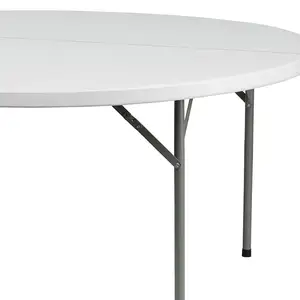 Bruiloft Banket Meubels Outdoor Ronde 10 Zits Opvouwbare Plastic Tafel, Zware 72 Inch Plastic Opvouwbare Bruiloft Ronde Tafels