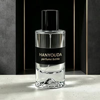 Botol Parfum Kaca Bening Berkualitas Tinggi 25/30/50/80/100ml Alas Berbentuk Gunung dengan Pompa Semprot, Dekal/Gravir/Hot Stamping Kustom