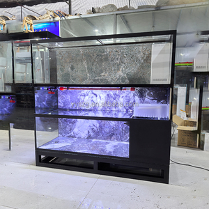 Doppelschichtiges Aquarium mit Top-Filtersystem |   Fisch- und Schildkröten-Zuchtbecken, Marmor-Design - Product Image 3