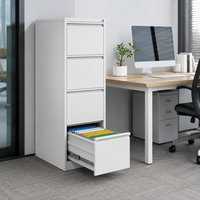 Armoire de classement en acier à 4 tiroirs pour espace de travail moderne, organisateur de documents, meuble de rangement métallique verrouillable, fournisseur