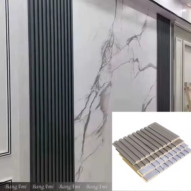 High Quality PVC Wall Panel Colorful Film Coated WPC Wallboard Waterproof  Wpc Wall Panel