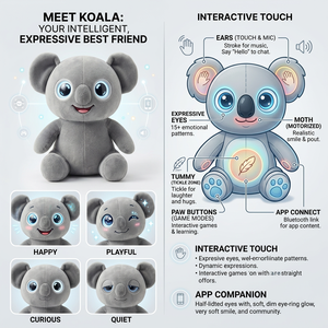 Cuteyeah Koala Parlant IA Électrique Peluche Animale Jouet Cadeau Enfants Fête d'Anniversaire Compagnon Doux Déballage Attrayant Non Toxique Nouveauté 2026 - Product Image 4