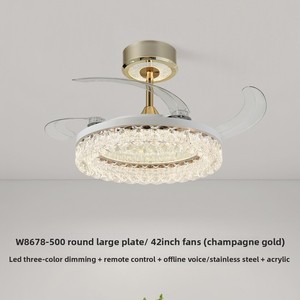 Ventilateur de plafond LED de luxe moderne avec lumière, lustre ventilateur <span class=keywords><strong>pour</strong></span> salle de banquet, hôtel, hall, villa, salon, salle à manger, éclairage décoratif - Product Image 5
