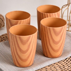 Bencircle Wood Effect <b>Plastic</b> Water Cup Lightweight PP Drinking Tumbler Reusable Juice Coffee Tea Cup Kitchen Tableware - Product Image 5