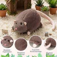 Peluche géante réaliste de rat brun gras 8436 avec un corps rond et des queues longues, jouets farces pour enfants, cadeaux d'Halloween, peluche de rat géante
