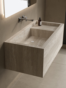 <span class=keywords><strong>Mobile</strong></span> da <span class=keywords><strong>Bagno</strong></span> in Travertino <span class=keywords><strong>con</strong></span> <span class=keywords><strong>Lavabo</strong></span> Integrato Senza Giunture Personalizzabile <span class=keywords><strong>con</strong></span> Lavandini Singoli o Doppi per <span class=keywords><strong>Bagno</strong></span> Minimalista Moderno - Product Image 4