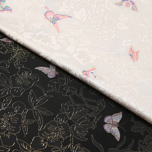 EN STOCK papillon fleur blanc imitation chanson brocart or style ancien Hanfu cheongsam Tang tissu jacquard - Product Image 1