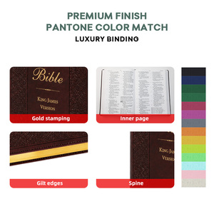 <span class=keywords><strong>Biblia</strong></span> Sagrada KJV al por Mayor, con Cubierta de Cuero PU Marrón Personalizada con Estampado en Caliente, <span class=keywords><strong>Biblia</strong></span> Sagrada para Iglesia - Product Image 3