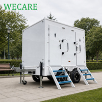 WECARE Toilettes mobiles en aluminium, toilettes portables compactes avec lavabo pour le camping en week-end