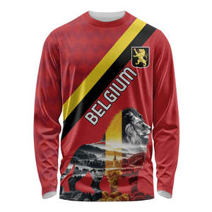 Bélgica Personalizar Sublimación Camiseta de fútbol original Impresión para hombre Camiseta de fútbol <span class=keywords><strong>en</strong></span> blanco Camisetas de fútbol de manga larga de secado rápido - Product Image 5