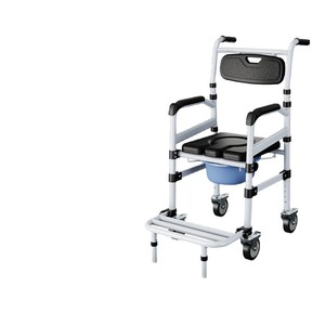 Portable Toilet <b>Chair</b> With Wheels Foldable For Elderly Disabled Large Straight Body KJ702TB Bathroom Health Care Use - Product Image 2