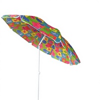 Parasol de plage extérieur de grande taille à motif tropical avec ouverture manuelle en tissu polyester pour l'ombrage dans le jardin