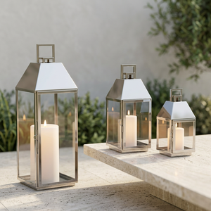 Wholesale Modern Home Decorative Stainless Steel <b>Large</b> <b>Candle</b> Lanterns in Different Sizes - Product Image 4