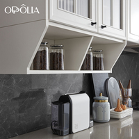 Armoires de cuisine modernes OPPOLIA style Shaker, placards laqués blancs pour projets résidentiels et fournitures de construction