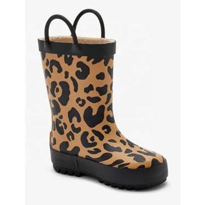 Toptan özel baskılı kauçuk yağmur çizmeleri çocuk tulumları yüksek Gait çocuklar dayanıklı kauçuk pamuk yaz anti-kaygan bahçe - Product Image 5