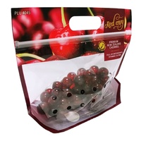 Sac de rangement alimentaire transparent en PET avec fermeture éclair, durable, personnalisable, de qualité alimentaire, avec poignée, pour raisins/cerises