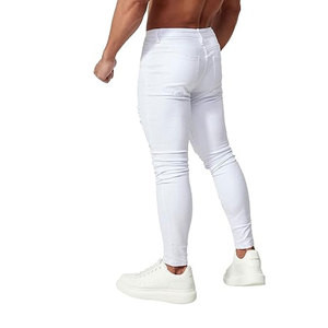 Vêtements décontractés légers pour hommes en mélange coton/polyester de haute qualité, effet moustache, délavé aux enzymes, coupe slim, style streetwear, vente en gros - Product Image 3