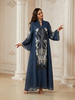 Abaya musulmane de luxe Hafizah brodée de sequins pour femmes, robe maxi islamique élégante et modeste, kaftan de Dubaï, tenue de fête pour Ramadan et Eid