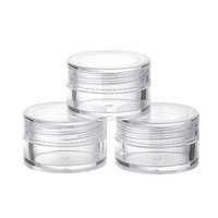 Pot de crème PS en plastique cosmétique rouge rose transparent 3g 5g 7g 10g 15g 20g personnalisé