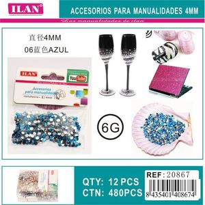 Strass Ilan 4 mm blu per artigianato e decorazioni - Product Image 1